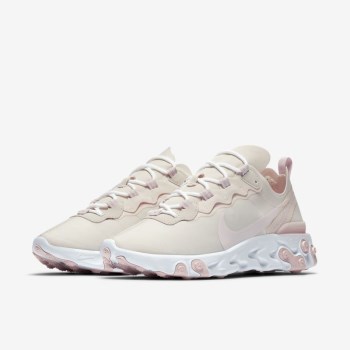 Nike React Element 55 - Női Utcai Cipő - Fehér/Fehér/Világos Rózsaszín